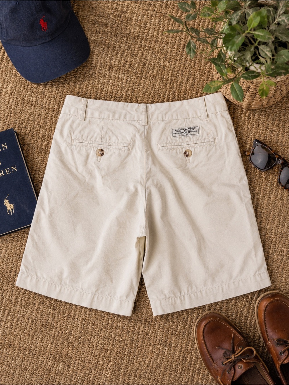 Polo Ralph Lauren Kids Khaki Chino Shorts Beige Classic Cotton Size 12